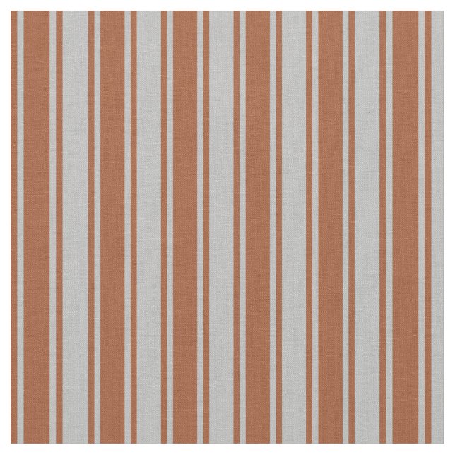Grey & Sienna Colored Stripes Fabric (Close Up)