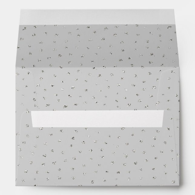Grey Silver Confetti Envelope (Back (Bottom))
