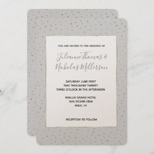 Grey Silver Confetti Wedding Invites