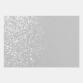 Grey Silver Faux Glitter Ombre Mix Wrapping Paper Sheets (Front 2)