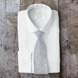 grey silver faux glitter sparkle texture neck tie