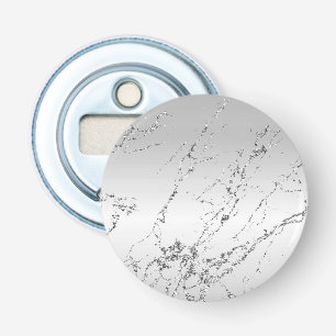 Grey Silver Glitzy Faux Glitter Bottle Opener