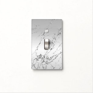 Grey Silver Glitzy Faux Glitter Light Switch Cover