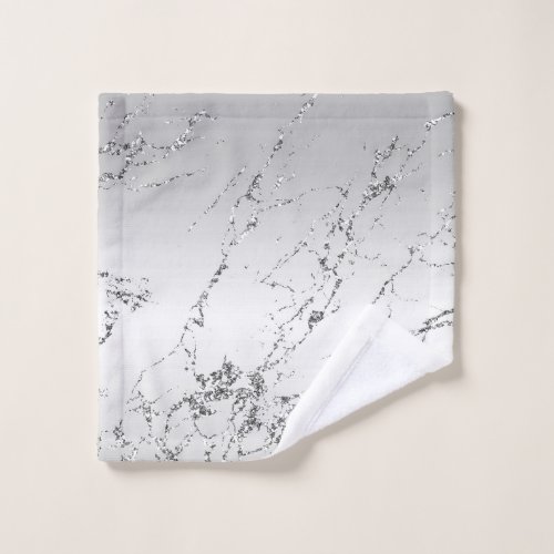Grey Silver Glitzy Faux Glitter Wash Cloth