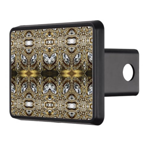 grey silver gold and black art deco pattern hitch cover