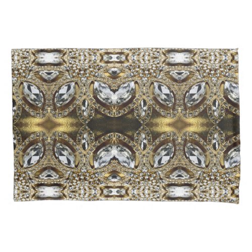 grey silver gold and black art deco pattern pillow case