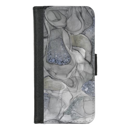 Grey silver marbling sensations iPhone 87 wallet case