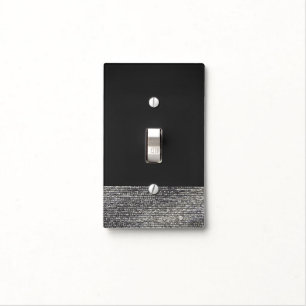 Grey & Silver Modern Glam Sequins Chic Elegant Light Switch Cover