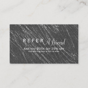 Grey & Silver Modern Marble Stripe Salon Referral Card