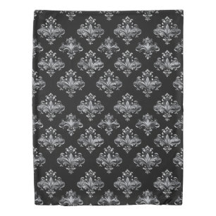 Grey Silver Pattern Duvet Cover