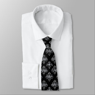 Grey Silver Pattern Neck Tie