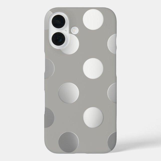 Grey, Silver Polka Dots Case-Mate iPhone Case (Back)