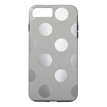 Grey  Silver Polka Dots Iphone 8 Plus/7 Plus Case by CoolestPhoneCases at Zazzle