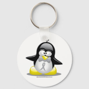 Grey/Silver Ribbon Penguin Keychain