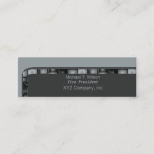 Grey Silver Tile Border Mini Business Card