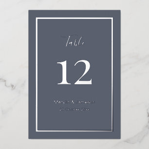 Grey Simple Minimalist Wedding Table Numbers