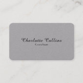 Grey Simple Plain Minimalist Professional Modern Business Card (Front)