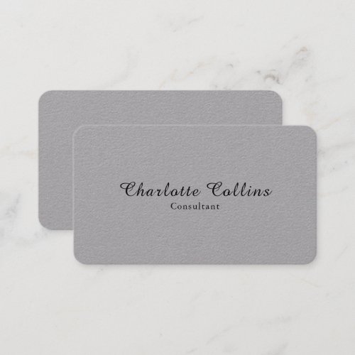 Grey Simple Plain Minimalist Professional Modern Business Card