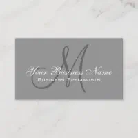 Simple Vintage Monogram Logo in Gray/Red Business Card - Business Card  Branding