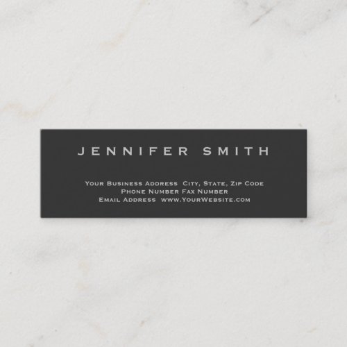 Grey Simple Plain Standard Slim Size Business Card