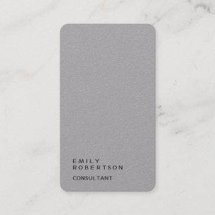 Grey Simple Plain Trendy Modern Minimalist Business Card