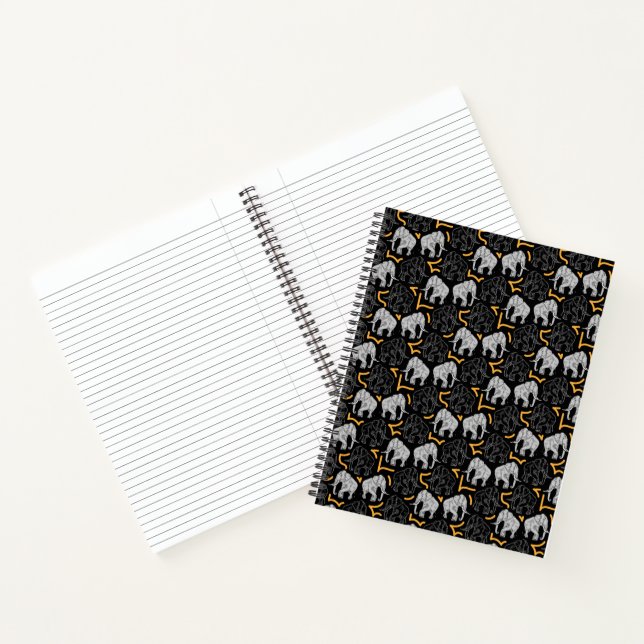 Grey sketchy elephants notebook (Inside)