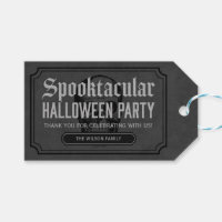 Grey Skull Spooktacular Halloween Party Gift Tags