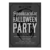 Grey Skull Spooktacular Halloween Party Invitation
