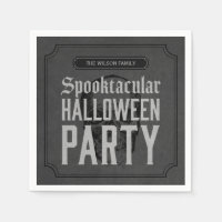 Grey Skull Spooktacular Halloween Party Paper Napkin