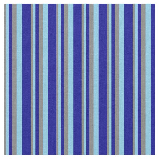 Grey, Sky Blue, and Dark Blue Striped Pattern Fabric