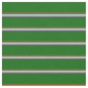 Grey, Sky Blue, Brown & Dark Green Colored Lines Fabric