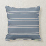 [ Thumbnail: Grey & Slate Gray Stripes/Lines Pattern Pillow ]