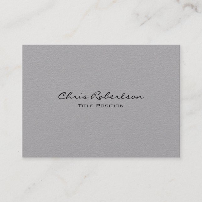 Grey Slim Modern Trendy Charming Minimalist Business Card (Front)
