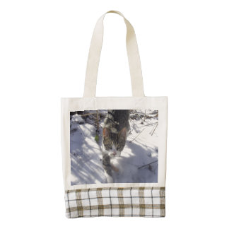 Grey Snow Kitty Zazzle HEART Tote Bag
