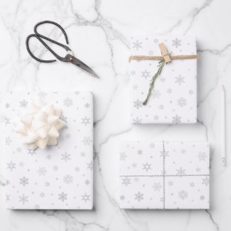 Grey Snowflakes Cute Winter Pattern