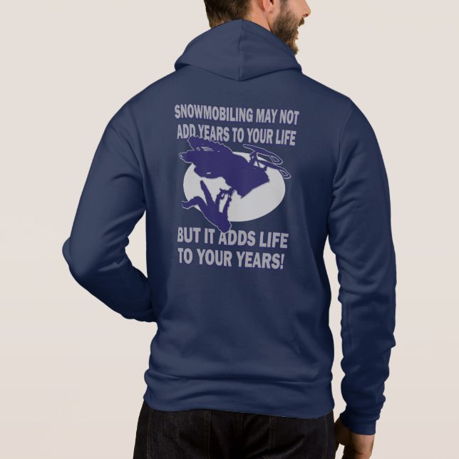 Grey Snowmobiler Hoodie (Back)
