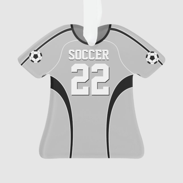 Grey Soccer Jersey Ornament (Front)