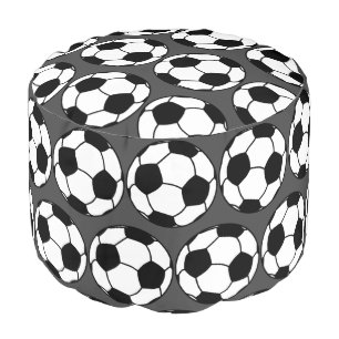 Grey Soccer Pouf