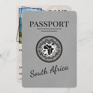 Grey South Africa Passport Save The Date