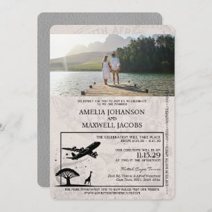 Grey South Africa Passport Wedding Invitation