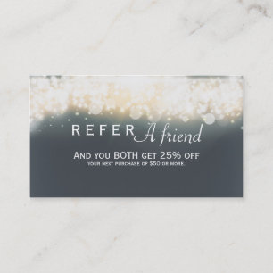 Grey Sparkle Light Blast Glam Referral Client Card