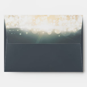 Grey Sparkle Lights Sky Blast Invitations Envelope