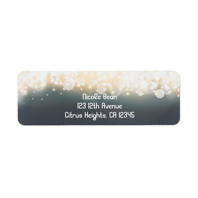 Grey Sparkle Lights Sky Blast Party Address Labels (Front)