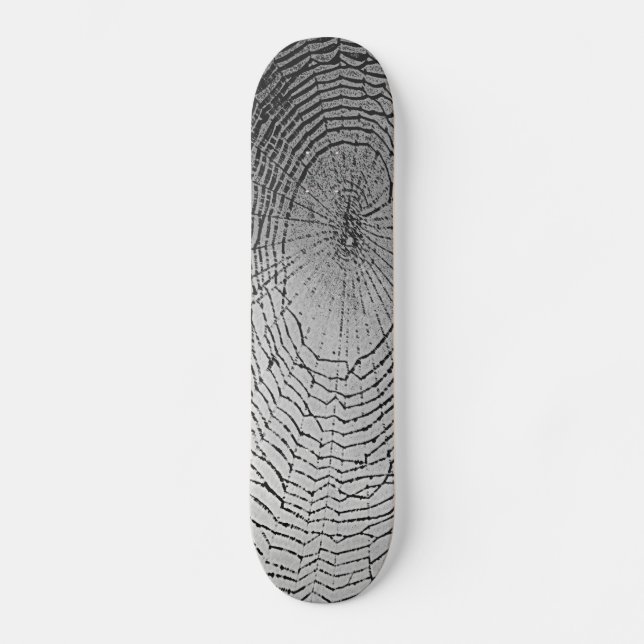 Grey Spider Web Skateboard Deck (Front)