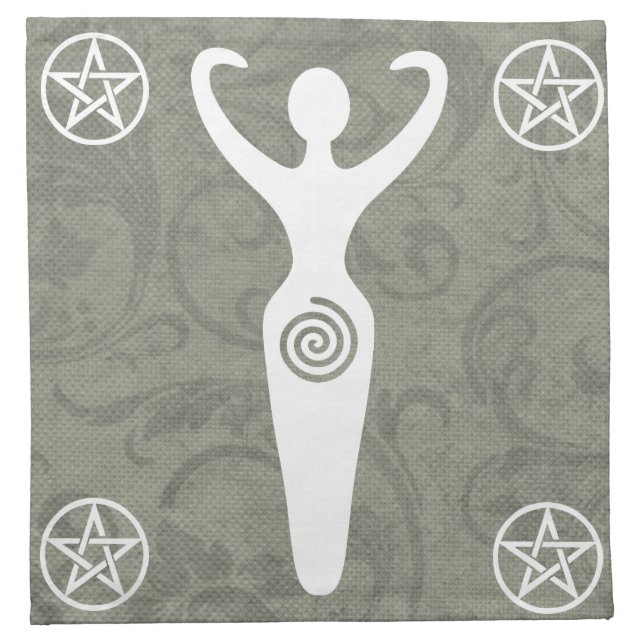 Grey Spiral Goddess Altar Cloth - Spiral of Life (Front)