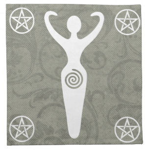 Grey Spiral Goddess Altar Cloth - Spiral of Life Napkin