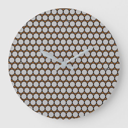 Grey Spots with warm Tan Background Large Clock