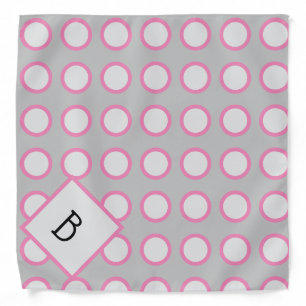 Grey spotted monogrammed dog bandana