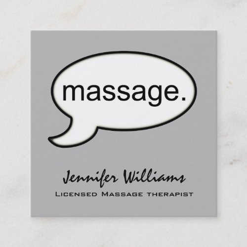 Grey Square Massage Therapist Appointment Card