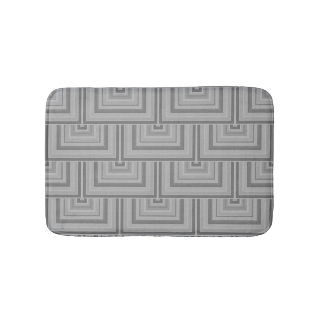 Grey square scales bathroom mat (Front)